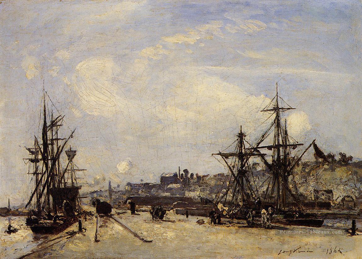 Honfleur the Railroad Dock navire paysage marin Johan Barthold Jongkind Peintures à l'huile